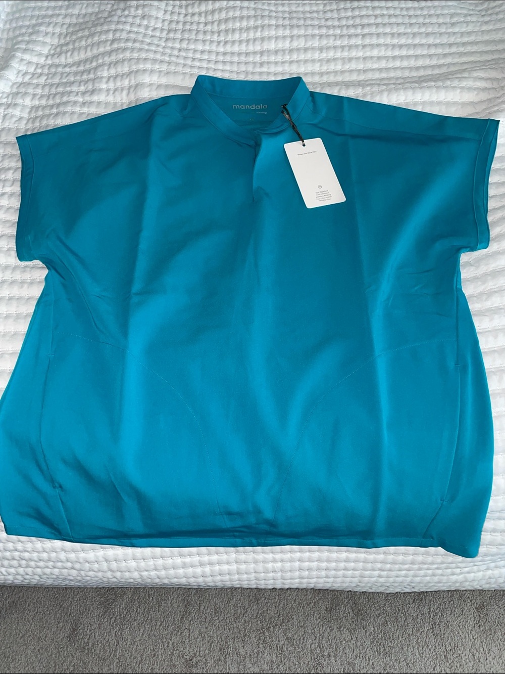 Mandala Teal Scrub Top